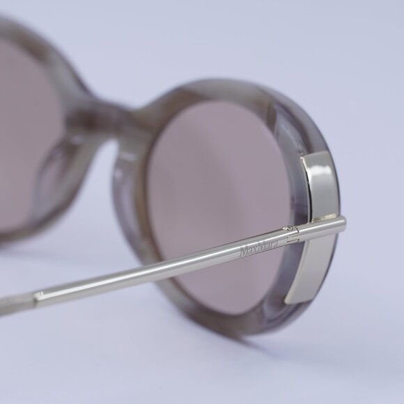 MaxMara MALIBU10 MM0080 60G Sunglasses Beige Oval Frame, Brown Lenses - Picture 4 of 10